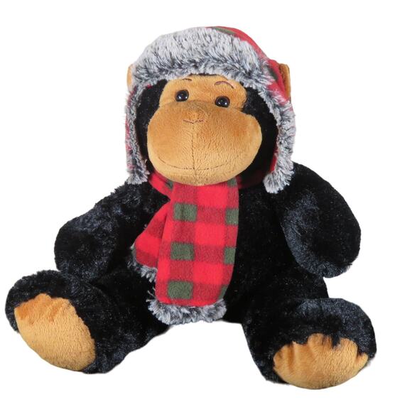 Dan Dee Plush Monkey Winter Outfit Scarf and Hot 16in Stuffed Animal - Picture 1 of 16